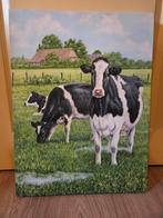 2x Schilderij  met koeien., Antiek en Kunst, Ophalen