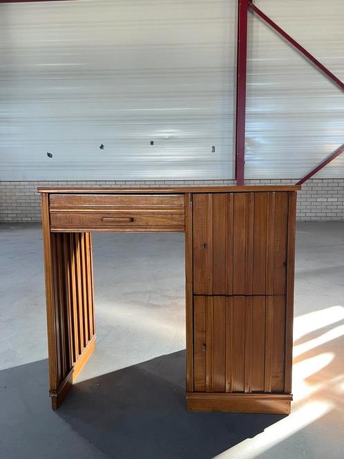 Scandinavisch vintage bureau – hout met lade en kastje, Huis en Inrichting, Bureaus, Zo goed als nieuw, Ophalen of Verzenden