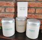 Emaille koffie, suiker en thee bus., Antiek en Kunst, Antiek | Emaille, Ophalen of Verzenden