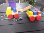 speelgoed hijskraan met karretje met blokjes hout als nieuw, Kinderen en Baby's, Speelgoed | Houten speelgoed, Ophalen, Zo goed als nieuw