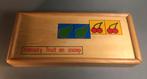 Vintage houten memorie spel met fruit en snoep plaatjes, Ophalen of Verzenden
