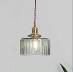 Handgeblazen groene glazen hanglamp 17x19 cm, Ophalen of Verzenden, Zo goed als nieuw, Glas, Minder dan 50 cm