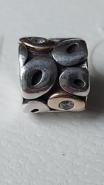 Originele Pandora bedel 790431 zilver goud zirkonia's, Pandora, Ophalen of Verzenden, Zo goed als nieuw, Goud