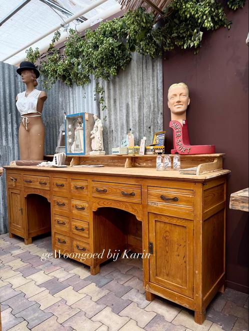 Authentiek Frans badkamer meubel van pine-wood, Antiek en Kunst, Curiosa en Brocante, Ophalen
