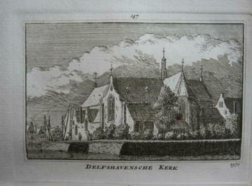 147 / Delfshaven de Kerk kopergravure 18e Eeuw beschikbaar voor biedingen