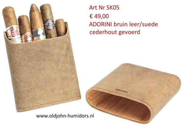 SIGARENKOKERS ADORINI – leer & RVS – DIRECT UIT VOORRAAD skv, Verzamelen, Rookartikelen, Aanstekers en Luciferdoosjes, Nieuw, Tabaksdoos of Verpakking