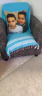 Grijze  Stoel met bloemetjes, Ophalen of Verzenden