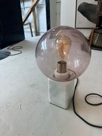 Glazen bol lamp, Ophalen of Verzenden, Zo goed als nieuw, Glas, Minder dan 50 cm