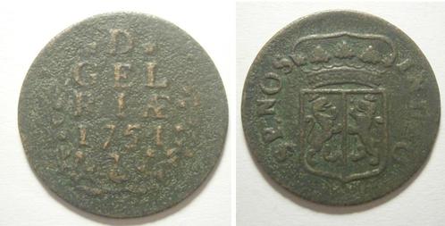 3] Gelderland Duit 1754, Postzegels en Munten, Munten | Nederland, Losse munt, 1 cent, Vóór koninkrijk, Ophalen of Verzenden
