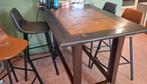 Bartafel met 6 retro barkrukken - Gratis af te halen!, Ophalen, 90 cm of meer, 5 krukken of meer, Gebruikt