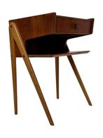 Vintage Scandinavisch bijzettafeltje nachtkastje jaren 60., Gebruikt, Minder dan 45 cm, Vintage, Vintage