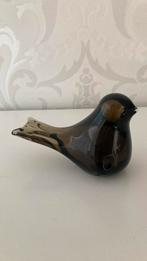 Vintage glazen vogel decoratie - donker bruin, Ophalen of Verzenden