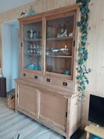 Teakhouten buffet/ vitrinekast, Huis en Inrichting, Ophalen, 200 cm of meer, Teakhout, Zo goed als nieuw