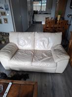 Bankstel 2 zits wit leer, 10 euro krijg je erbij!, Ophalen, Gebruikt, 75 tot 100 cm, Leer