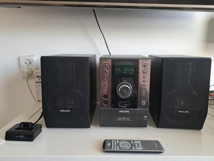 Philips Microset, Audio, Tv en Foto, Stereo-sets, Zo goed als nieuw, Cd-speler, Tuner of Radio, Speakers, Philips, Microset, MP3-aansluiting
