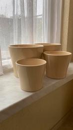4 mooie crèmekleurige binnenpotten, Ophalen, Rond, Binnen, Zo goed als nieuw