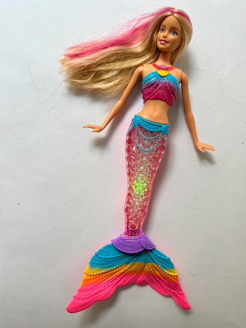 Barbie zeemeermin geeft licht, Verzamelen, Poppen, Zo goed als nieuw, Pop, Ophalen of Verzenden