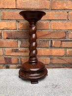 Houten kandelaar met gedraaide voet, Antiek en Kunst, Antiek | Kandelaars, Ophalen of Verzenden, Overige materialen
