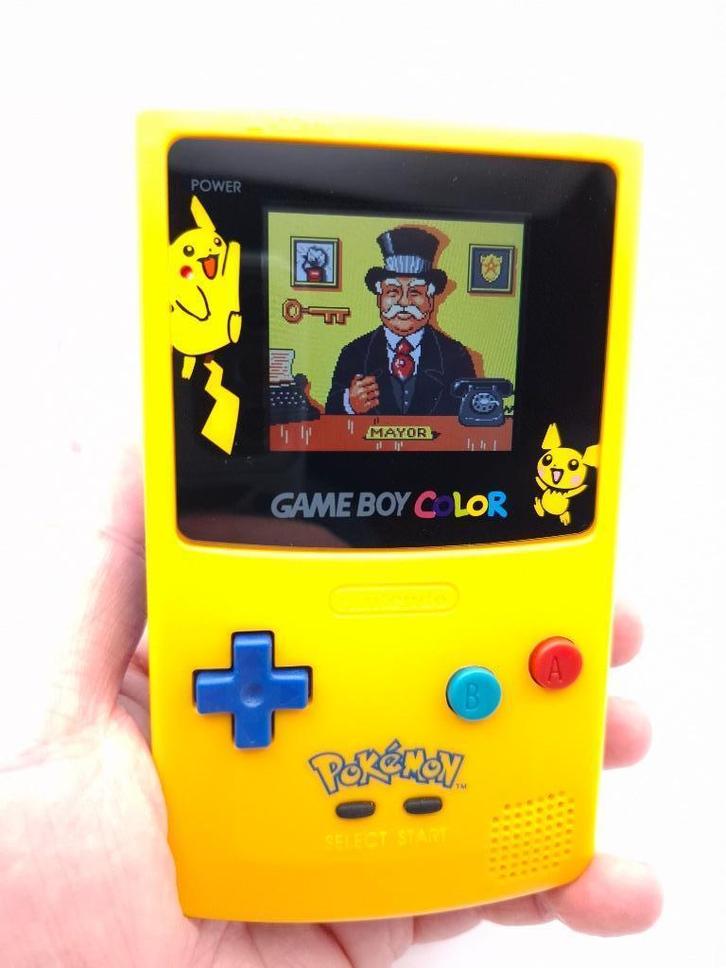Pikachu gameboy color IPS lcd scherm, Spelcomputers en Games, Spelcomputers | Nintendo Game Boy, Nieuw, Game Boy Color, Met games