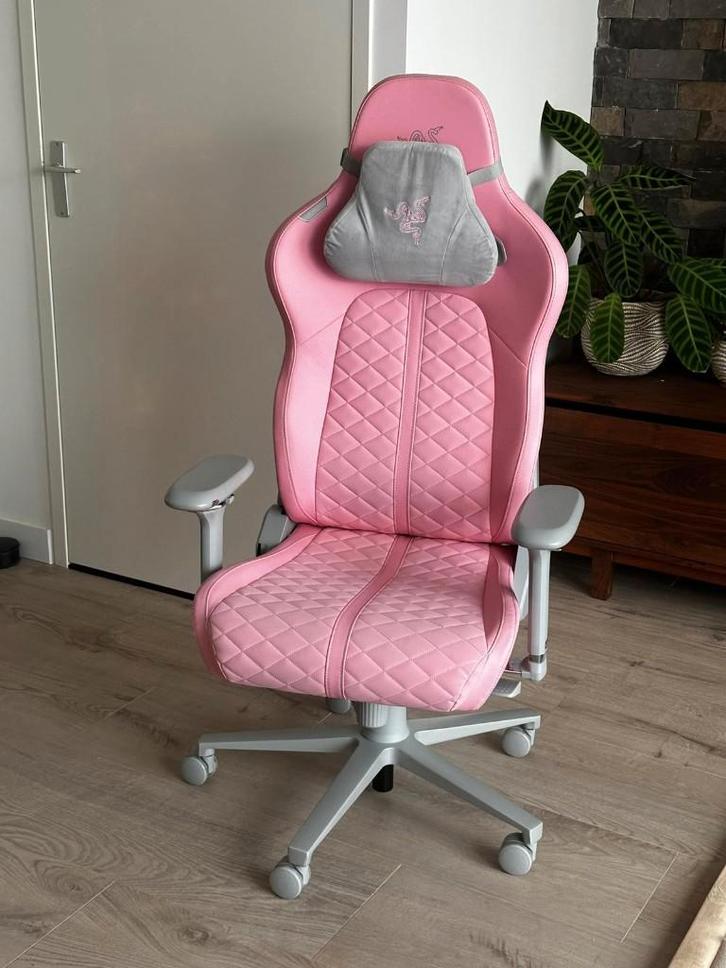 Razer Enki Gaming Stoel - Quartz Roze, Huis en Inrichting, Bureaustoelen, Gebruikt, Bureaustoel, Roze, Gaming bureaustoel, Ophalen