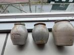 Bodemvondst 1800 Drie stuks Keulse aardewerk mosterdpotjes, Antiek en Kunst, Verzenden