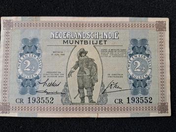 2½ Gulden Muntbiljet Nederlandsch-Indië 1940 beschikbaar voor biedingen