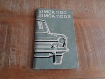 Simca 1100 - 1100 S - Handleiding Instructieboek Nederlands beschikbaar voor biedingen