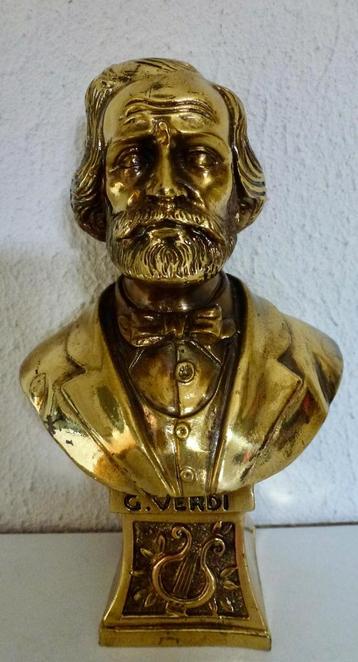 Buste, G. Verdi - 16 cm - Brons, Verguld - 1991. beschikbaar voor biedingen