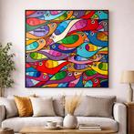 Birds in Motion - Franklin van Dam Moderne kunst schilderij, Ophalen