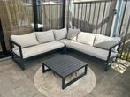 Loungeset zwart Aluminium + Tafel, Tuin en Terras, Ophalen, Gebruikt, 6 zitplaatsen, Bank