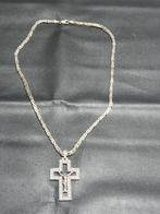 Mooie koningketting met super mooi kruis 925 gekeurd beide, Ophalen of Verzenden, Zo goed als nieuw, Met edelsteen, Zilver