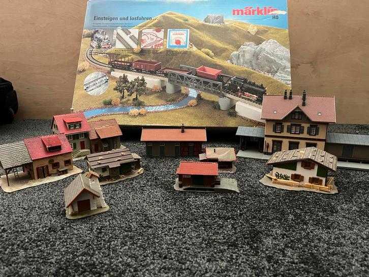 Märklin H0 Treinset met Gebouwen en Herpa Vrachtwagens, Hobby en Vrije tijd, Modeltreinen | H0, Gebruikt, Treinset, Gelijkstroom of Wisselstroom