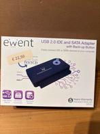 Ewent USB 2.0 IDE/SATA Adapter met Backup Button, Ophalen of Verzenden, Zo goed als nieuw