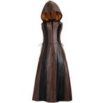 Middeleeuwse leren jurk (gothic steampunk bruine zwarte), Verzenden, Nieuw, Pak of Jurk