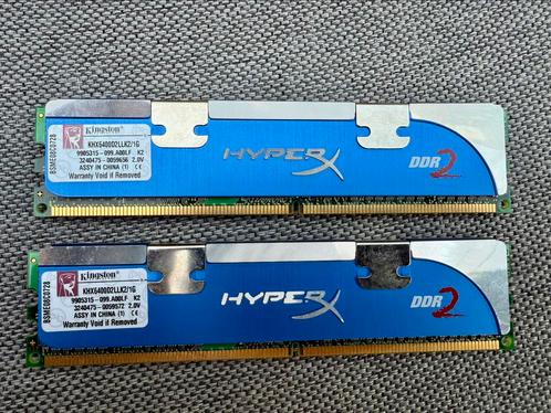 Kingston HyperX DDR2 Geheugen - 2GB (2x1GB Kit) Game PC, Computers en Software, RAM geheugen, Gebruikt, Desktop, DDR2, Ophalen of Verzenden