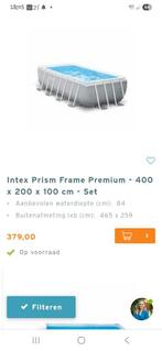 Intex zwembad met alles erbij, Tuin en Terras, Ophalen, Minder dan 80 cm, Zo goed als nieuw, 200 tot 400 cm