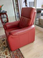 Lederen Fauteuil Rood, Huis en Inrichting, Fauteuils, Ophalen, Gebruikt, 75 tot 100 cm