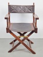 Vintage regisseurs stoel leer Directors chair folding '60, Huis en Inrichting, Metaal, Vintage, Ophalen of Verzenden, N