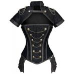 Zwart korset met kettingen gothic sexy bustier dames vrouwen, Verzenden, Zwart, Body of Korset