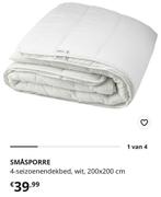 Ikea 4 seizoenendekbed, Ophalen, Eenpersoons, Wit, Deken of Dekbed