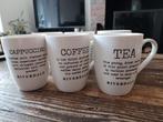 6 Riverdale bekers – cappuccino, coffee & tea, Huis en Inrichting, Keuken | Servies, Ophalen, Zo goed als nieuw, Overige stijlen