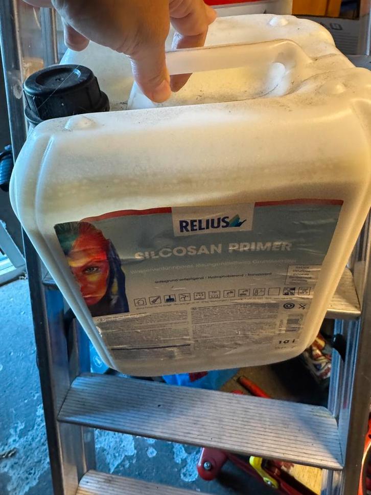 Relius Silcosan Primer - 10 Liter, Doe-het-zelf en Verbouw, Verf, Beits en Lak, Nieuw, Verf, 10 tot 15 liter, Wit, Ophalen of Verzenden