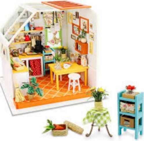 ROBOTIME Miniature Dollhouse Jason's Kitchen Nieuw €24,75, Hobby en Vrije tijd, Modelbouw | Figuren en Diorama's, Nieuw, Figuur of Figuren