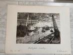Frans Swarttouw, Bulkgoed-overslag, 1984, 4/30, afm. 27x20cm, Antiek en Kunst, Kunst | Etsen en Gravures, Ophalen of Verzenden
