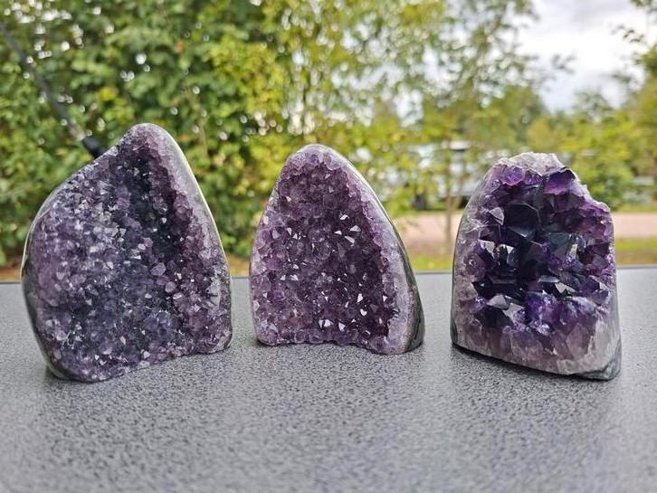 3 x amethist, Verzamelen, Mineralen en Fossielen, Ophalen of Verzenden