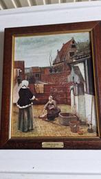 oud schilderij replica print in oude lijst, Antiek en Kunst, Curiosa en Brocante, Ophalen of Verzenden