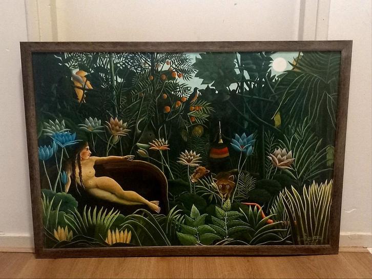 'De droom' van Henri Rousseau. 96x66, Antiek en Kunst, Kunst | Schilderijen | Modern, Ophalen