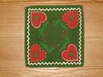 Vintage Zweeds kerstkleedje groen met hartjes, Diversen, Kerst, Ophalen of Verzenden, Gebruikt