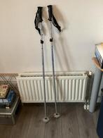 Skistokken verstelbaar 110 tot 130 zilver met blauw, Sport en Fitness, Skiën en Langlaufen, Gebruikt, Stokken, 100 tot 140 cm