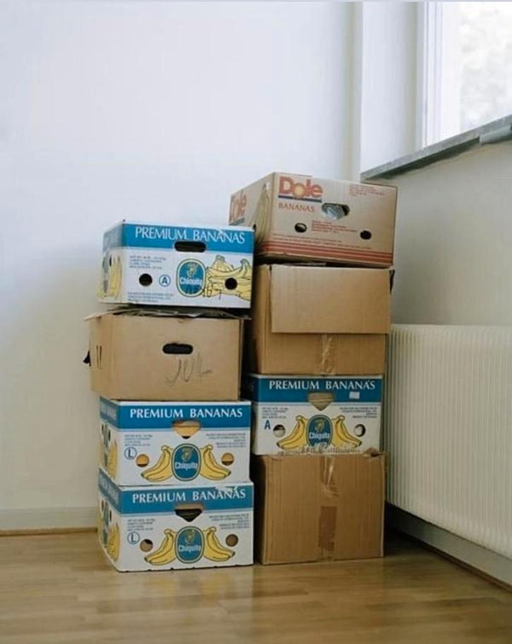 Bananendozen - Verhuisdozen, Doe-het-zelf en Verbouw, Kratten en Dozen, Zo goed als nieuw, Doos, 50 tot 75 cm, 35 tot 50 cm, Minder dan 40 cm